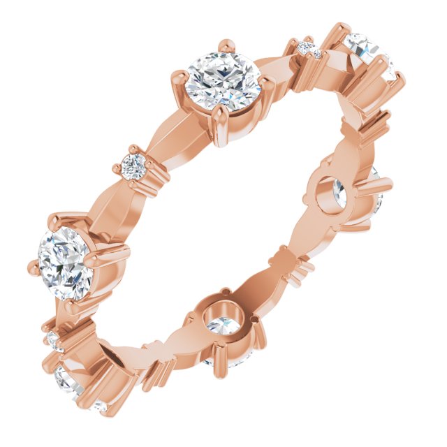 1.05 ct. Round Diamond Eternity Band Prong Set Diamond Ring-VIRABYANI